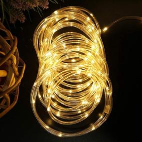 img 1 attached to 🔥 LE LED Rope Lights: 8 Modes, Waterproof, 33ft, Warm White for Indoor/Outdoor Lighting