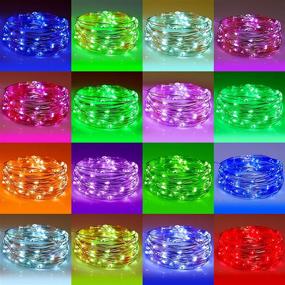 img 4 attached to 🌟 YOZATIA Battery Operated and USB Powered String Lights, 26ft 80LED Fairy Lights, Waterproof RGB Color Changing String Lights with Remote Control for Indoor Outdoor Bedroom Party Christmas Decor, 16 Colors.