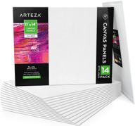 🎨 arteza canvas boards for painting: pack of 14, 11 x 14 inches - blank white panels, 100% cotton, 8 oz gesso-primed - ideal art supplies for acrylic pouring and oil painting logo