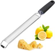 kmeivol stainless zester: versatile cheese grater & zester for kitchen – lemon 🧀 zester tool with protective cover – ideal for parmesan, lime, garlic, nutmeg, and chocolate logo