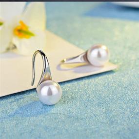 img 3 attached to BG&WLing Natural Pearl Earrings: 925 Sterling Silver Dangle Drop Hypoallergenic Ear Jewelry - Gifts for Women and Girls