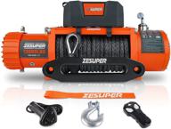 π zesuper 12v 13000lbs load capacity electric winch truck winch kit: powerful off-road performance with synthetic rope, waterproof design, and convenient dual control (13000-rope) logo