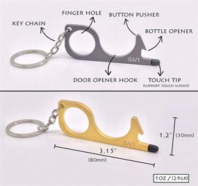 img 3 attached to UYS No Touch Door Opener - Ultimate 3-in-1 Contactless Key Tool with Bonus Stylus - Germ Free Keychain & Button Pusher