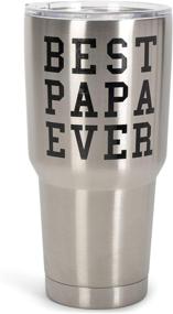 img 4 attached to Top-rated 30 Oz Stainless Steel Travel Mug with Lid - Perfect for the Best Papa Ever!