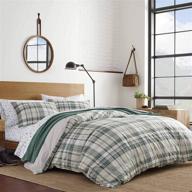 🛏️ eddie bauer home timbers collection: 100% cotton soft & cozy plaid comforter set (queen, green) – featuring matching shams, premium quality logo