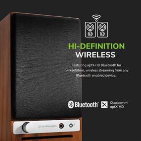 img 1 attached to 🔊 Акустическая система Audioengine HD3 Wireless: настольные мониторы высокой четкости со суммарной мощностью 60 Вт, aptX HD Bluetooth и 24-битным ЦАП - ореховое дерево