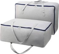 👜 iwill create pro 2-pack soft storage bag: 100% cotton, breathable, ideal for clothes & bedding sets - light gray логотип