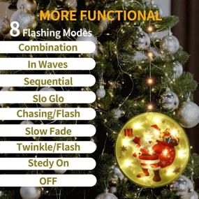 img 2 attached to 🎄 Christmas Battery String Lights - Set of 5 Hanging Decorations with 8 Flash Modes, 2 Charging Options - Ideal for Festivals, Holidays, Parties, Indoor/Outdoor Christmas Decor