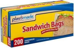 img 1 attached to 🥪 Plastimade Fold & Close Sandwich Bags - 6.5 in X 5.5 - 200 Count, Pack of 4