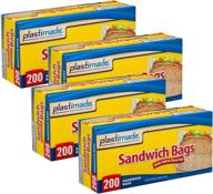 🥪 plastimade fold & close sandwich bags - 6.5 in x 5.5 - 200 count, pack of 4 logo