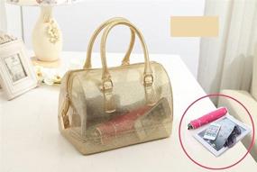 img 1 attached to Candy-Colored Jelly Pillow Top Handle Handbag: Trendy Transparent Crystal Purse for Ladies' Summer Style