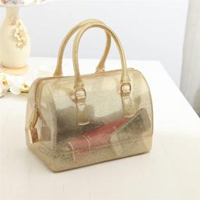 img 2 attached to Candy-Colored Jelly Pillow Top Handle Handbag: Trendy Transparent Crystal Purse for Ladies' Summer Style