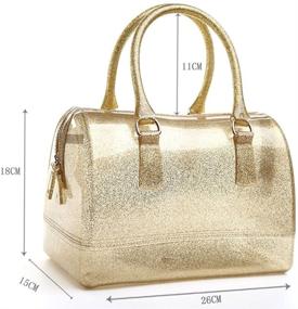 img 3 attached to Candy-Colored Jelly Pillow Top Handle Handbag: Trendy Transparent Crystal Purse for Ladies' Summer Style