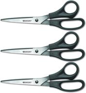 westcott 8-inch bent all-purpose ✂️ value scissors, pack of 3, black (13402) logo