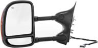 🔍 power operated left driver side mirror for 01-05 ford excursion, 03-07 ford super duty f-250, f-350, f-450, f-550 - textured, heated, manual folding - fo1320268 replacement mirror logo