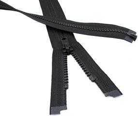 img 2 attached to 🔌 ZipperStop Wholesale: YKK 29" Vislon Zipper #5 – Molded Plastic – Separating - 580 Black (1 Zipper/ Pack)