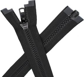 img 3 attached to 🔌 ZipperStop Wholesale: YKK 29" Vislon Zipper #5 – Molded Plastic – Separating - 580 Black (1 Zipper/ Pack)