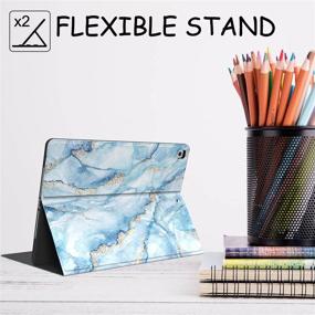 img 2 attached to 📱 USTY Samsung Galaxy Tab A 8.0 Case 2019 SM-T290/T295 - Slim Shell Lightweight Folio Stand Premium PU Leather Case Protective Cover for Galaxy Tab A 8.0" Tablet SM-T290, Blue Marble: Stylish Protection for Your Galaxy Tab A 8.0" Tablet