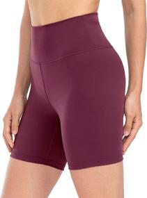 img 4 attached to 🩳 Lavento Women's High Waisted Ultra Soft Workout Yoga Shorts - Naked Feeling Biker Shorts - 5"/6" Inseam