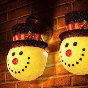 img 4 attached to 2-Pack MAOYUE Christmas Outdoor Light Covers - Snowman Porch Decorations for Porch Lights, Garage Lights, Large Fixtures - Outdoor Christmas Decor