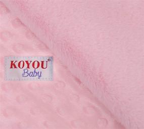 img 2 attached to 👶 KOYOU Baby Pink Minky Plush Reversible Double Layer 30x35 Baby Blanket with Dotted Backing & Silky Trim - Ultra Soft!