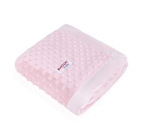 img 1 attached to 👶 KOYOU Baby Pink Minky Plush Reversible Double Layer 30x35 Baby Blanket with Dotted Backing & Silky Trim - Ultra Soft!