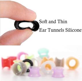 img 1 attached to 💀 18Pcs Thin Silicone Gauge Earrings - Bodystars Soft Ear Tunnels, Ideal for Punk Rock, Tattoos, Street Fashion, and Daily Wear