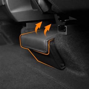 img 2 attached to Tesla Model Y Under Seat Storage Box Organizer Tray Rear Middle Folding Box Set of 3 - Bomely Fit Accessories 2020 2021