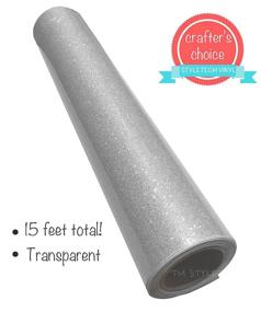 img 3 attached to 🎨 Turner Moore Edition Silver Glitter Vinyl Roll - 12x15 ft Transparent Adhesive for Cricut, Silhouette, Stickers, Decals, Scrapbooking