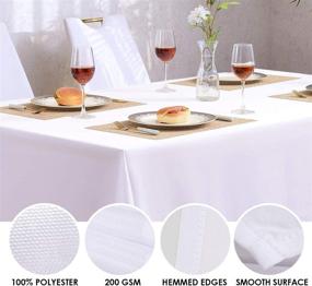 img 3 attached to 🍽️ Durable Rectangle Polyester Tablecloth for Elegant Events Décor