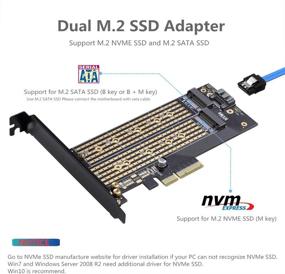 img 2 attached to 💻 Модульный адаптер Dual M.2 PCIE с передовым теплоотводом для SATA и NVMe SSD – расширьте возможности хранения вашего компьютера