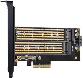 img 3 attached to 💻 Dual M.2 PCIE Adapter with Advanced Heat Sink Solution for SATA and NVMe SSD – Expand Your PC's Storage Capabilities