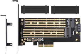 img 4 attached to 💻 Dual M.2 PCIE Adapter with Advanced Heat Sink Solution for SATA and NVMe SSD – Expand Your PC's Storage Capabilities