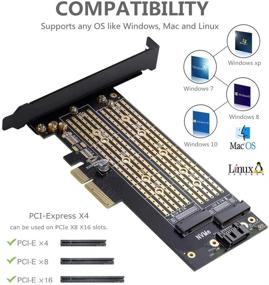 img 1 attached to 💻 Dual M.2 PCIE Adapter with Advanced Heat Sink Solution for SATA and NVMe SSD – Expand Your PC's Storage Capabilities