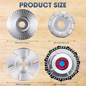 img 3 attached to 🪚 12 Teeth Wood Carving Disc for Angle Grinding Wheel, Wood Shaping and Polishing | 6 Teeth Wood Turbo Carving Disc | Grinder Chain Disc for Polishing Wheel Plate - 4 Piece Set (Silver 6 Teeth Disc)