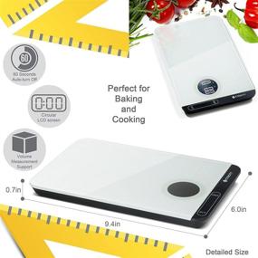 img 1 attached to 🍳 Etekcity Digital Food Kitchen Scale - Accurate Grams and Ounces for Cooking, Baking, Weight Loss, Meal Prep, Shipping, Dieting - 11lb/5kg Capacity, White