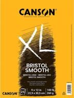 📐 canson xl series bristol pad 9x12 inch - heavyweight paper for ink, marker, or pencil art - smooth finish, fold over - 100lb - bright white - 25 sheets logo