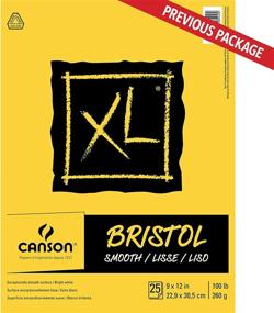 img 3 attached to 📐 Canson XL Series Bristol Pad 9x12 Inch - Heavyweight Paper for Ink, Marker, or Pencil Art - Smooth Finish, Fold Over - 100lb - Bright White - 25 Sheets