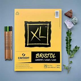 img 2 attached to 📐 Canson XL Series Bristol Pad 9x12 Inch - Heavyweight Paper for Ink, Marker, or Pencil Art - Smooth Finish, Fold Over - 100lb - Bright White - 25 Sheets