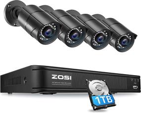 img 4 attached to ZOSI H.265+ 5MP PoE домашняя система видеонаблюдения с 1Тб жестким диском, Ультра HD PoE NVR 8 канал для 24/7 записи, 4X 5MP погодостойкие IP PoE камеры для использования на улице и внутри помещения, ночное видение на расстоянии 120 футов, удаленный доступ.