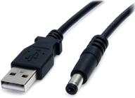 🔌 startech.com 3 ft usb to type m barrel 5v dc power cable - usb power cable - usb (power only) (m) to dc jack 5.5 mm (m) - 3 ft - molded - black - usb2typem logo