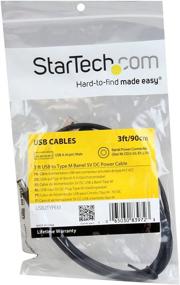 img 1 attached to 🔌 StarTech.com 3 ft USB to Type M Barrel 5V DC Power Cable - USB Power Cable - USB (Power Only) (M) to DC Jack 5.5 mm (M) - 3 ft - Molded - Black - USB2TYPEM