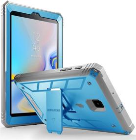 img 4 attached to Poetic Revolution Galaxy Tab A 8.0 2018 Case - 📱 Full-Body Rugged Heavy Duty w/ Kick-Stand & Screen Protector - Blue