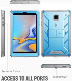 img 2 attached to Poetic Revolution Galaxy Tab A 8.0 2018 Case - 📱 Full-Body Rugged Heavy Duty w/ Kick-Stand & Screen Protector - Blue