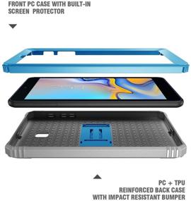 img 1 attached to Poetic Revolution Galaxy Tab A 8.0 2018 Case - 📱 Full-Body Rugged Heavy Duty w/ Kick-Stand & Screen Protector - Blue