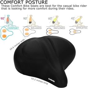 img 3 attached to 🚲 DAWAY C40 Oversized Comfort Bike Seat: Ultimate Extra Wide Soft Foam Padded Saddle for Unmatched Exercise Bicycle Comfort, Perfect for Men, Women, Seniors - Universal Fit for Cruiser, Stationary, Spin Bikes & Outdoor Cycling