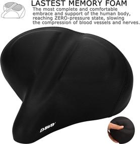 img 2 attached to 🚲 DAWAY C40 Oversized Comfort Bike Seat: Ultimate Extra Wide Soft Foam Padded Saddle for Unmatched Exercise Bicycle Comfort, Perfect for Men, Women, Seniors - Universal Fit for Cruiser, Stationary, Spin Bikes & Outdoor Cycling