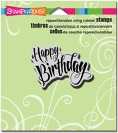 stampendous cling penned birthday rubber logo