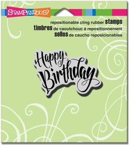 img 1 attached to Stampendous Cling Penned Birthday Rubber