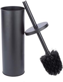 img 4 attached to 🚽 Sleek Matte Black Toilet Brush and Holder Set by JS Jackson Supplies - Sturdy Metal Handle for Effective Cleaning